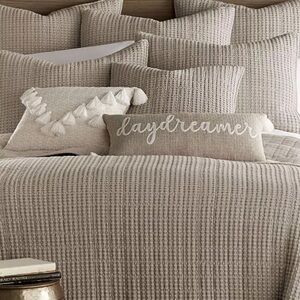 Mills Waffle Bedspread and Pillow Sham Set - Levtex Home color Cocoa